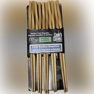 💥New Bamboo Twist Chopsticks Easy To Hold Reusable 5 Pair